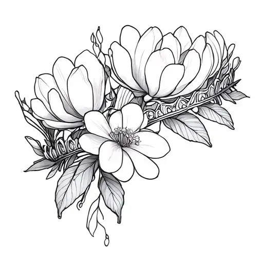 A Dainty Tiara Crown Of Magnolia Flowers