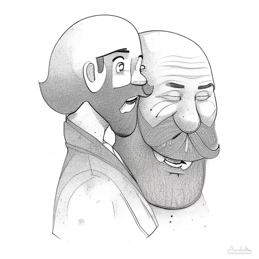 300 Pound Father With Beard And 5 Year Old Son