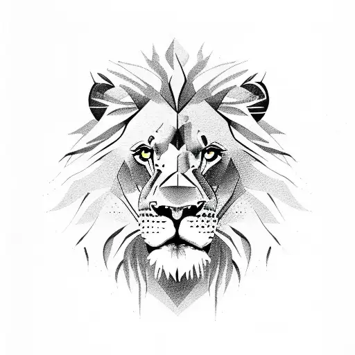 Lion With Forest Background