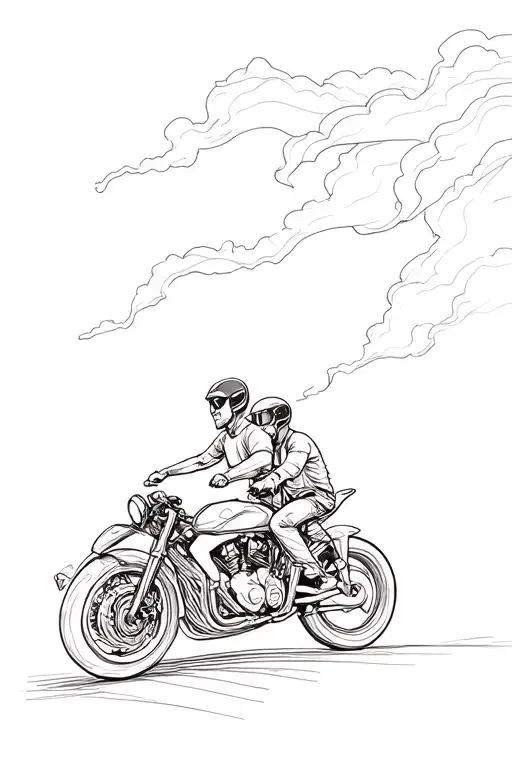 Motorcycle Ride Together Symbolizing