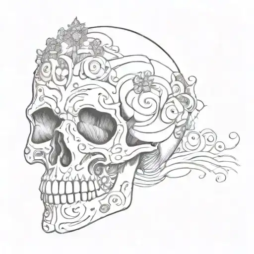 A Skull Made Out Of Intricate Drawings And Doodles