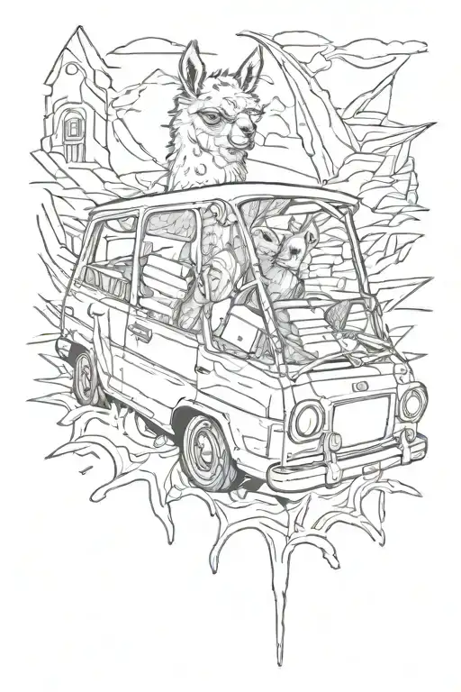 Alpaca In A Car Crash