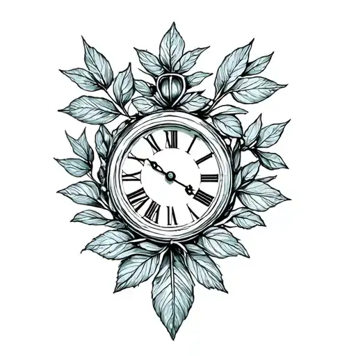 Leaves And Broche Clock
