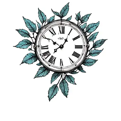 Broche Clock With Leaves