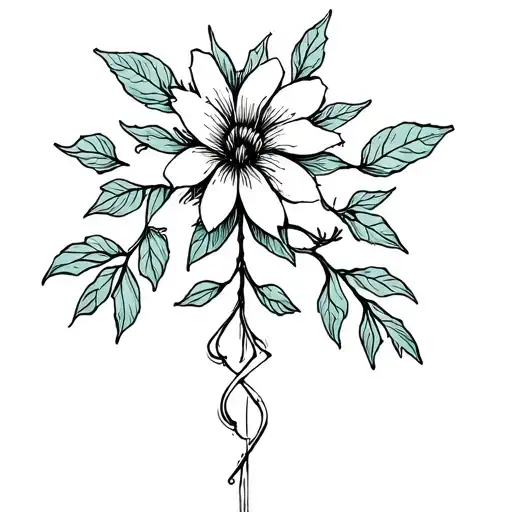 Soda Sign Cancer With Leaves Tendrils With Flower Upper Arm