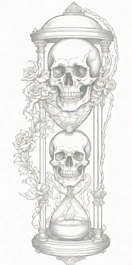 Skull At The Bottom Of An Hourglass