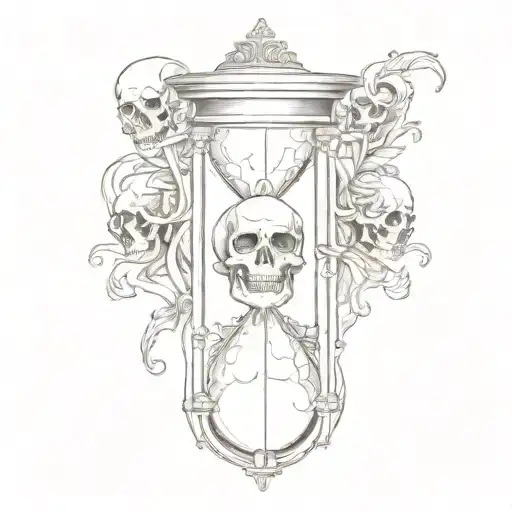 Hourglass With Skull At The Bottom