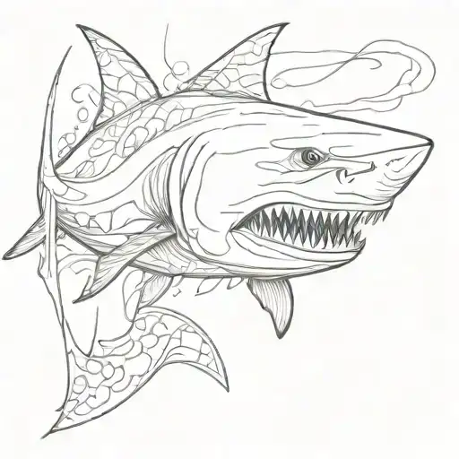 Great White Shark Eating