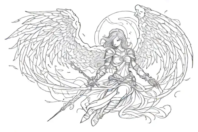 Angel And Lighting Storm