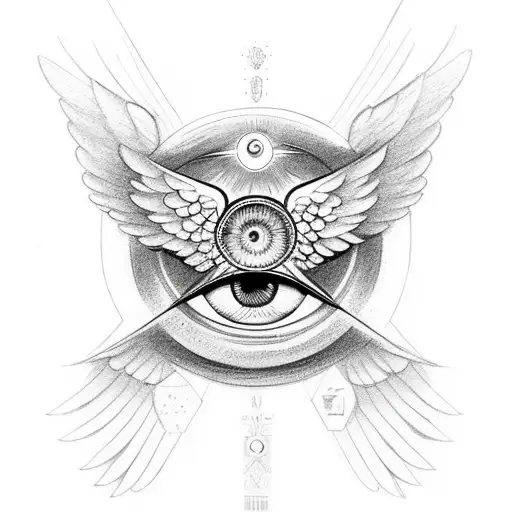 All Seeing Eye With Angel Wings