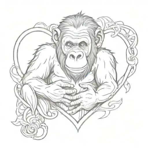 Ape And Heart Symbolizing Love