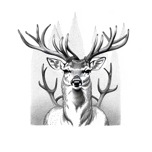 Deer With A Forest Of Antlers