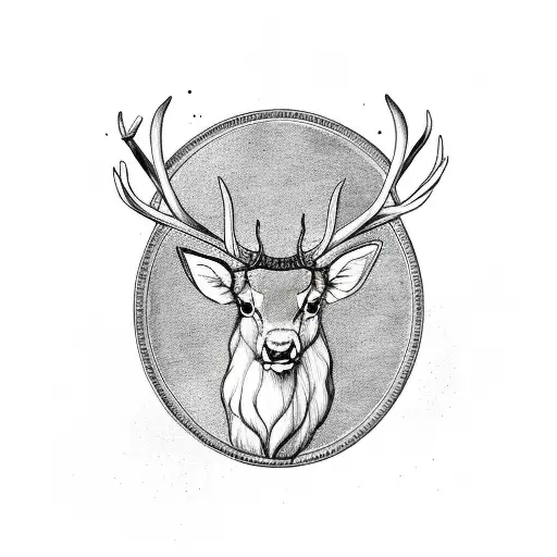 Scottish Stag With Symbolism To Represent My 3 Daughters Julia Georgia And Robyn