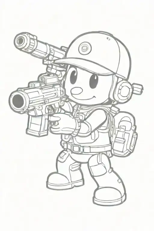 Pocoyo Whit A Gun