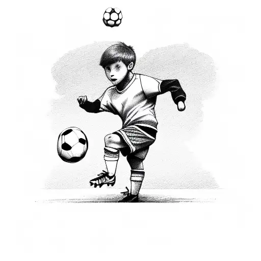 Little Kid Playing Soccer