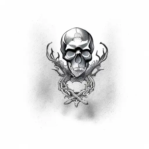 Skull With Crow