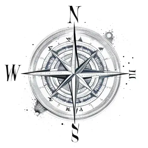 Compass Background With Splash Of Water Colors