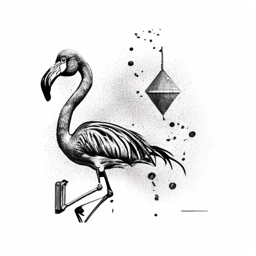 Number 7 And Flamingo