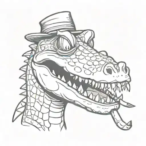 Cartoon Crocodile Smoking A Blunt