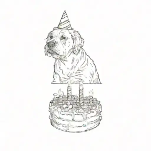 A Dog With A Birthday Cake