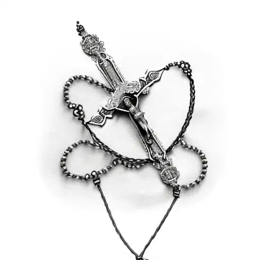 Rosary Wraping Around Calf