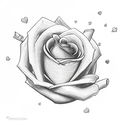 Small Rose Inside A Heart
