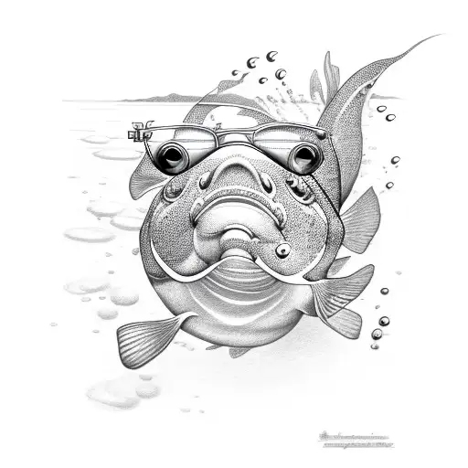 Gold Fish Wearing Sunglasses