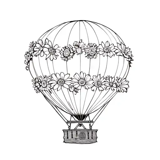 Hot Air Balloon Made With Flowers Representing New Mexico