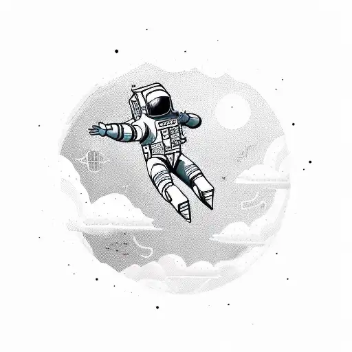 Flying Astronaut With Slang Jacket