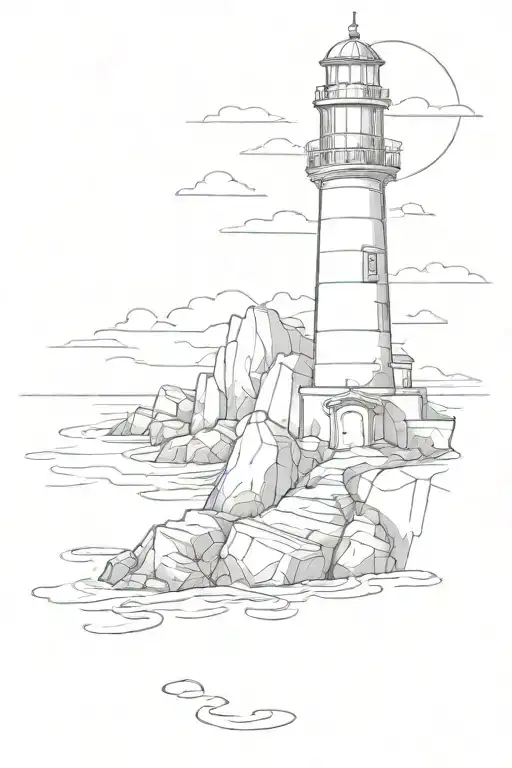 Lighthouse On Rocks