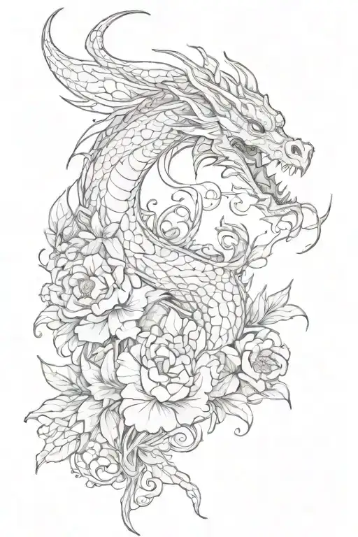 Dragon And Flowers