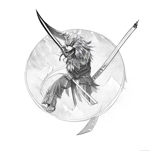 Phoenix Carrying A Katana