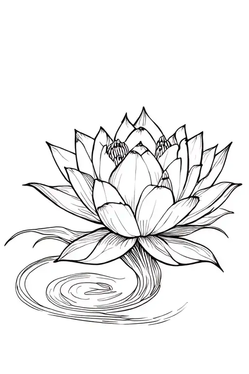 Unalome And Lotus Flower