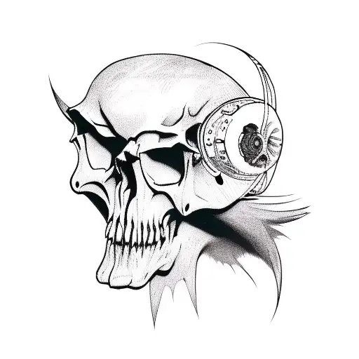 Plague Doktor With Hawk Skull As Mask And A Synthetic