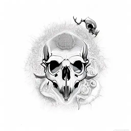 Plague Doktor With Hawk Skull As Mask And A Synthetic