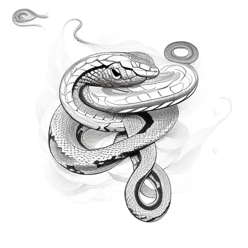 Snake With Flowers Wrapped Around Forearm