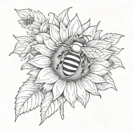 Bee And Sunflower
