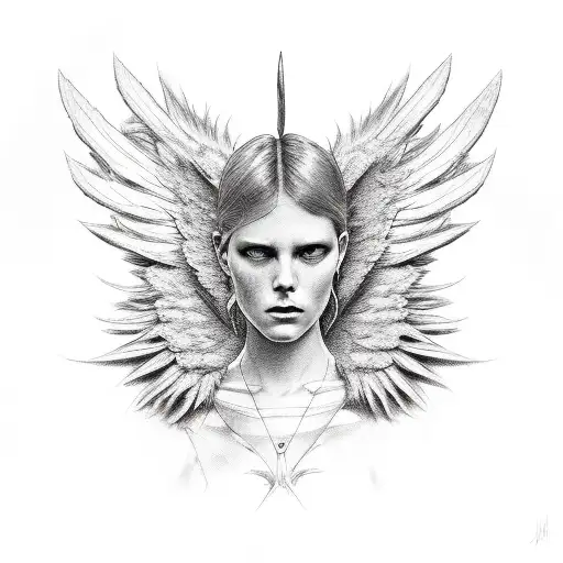 Devil Wing Riping Out The Skin And Angel Wing Stiched To Back