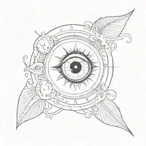 Eye Tattoo With Time Clock