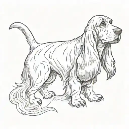 Basset Hound Dog In Black