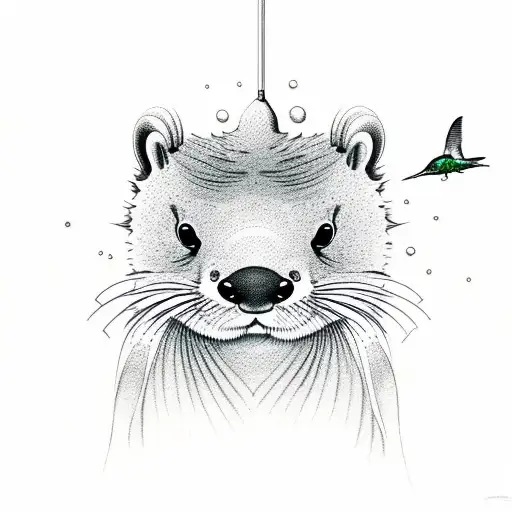 Otter With Hummingbird