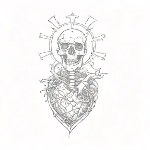 A Heart With A Skull On It