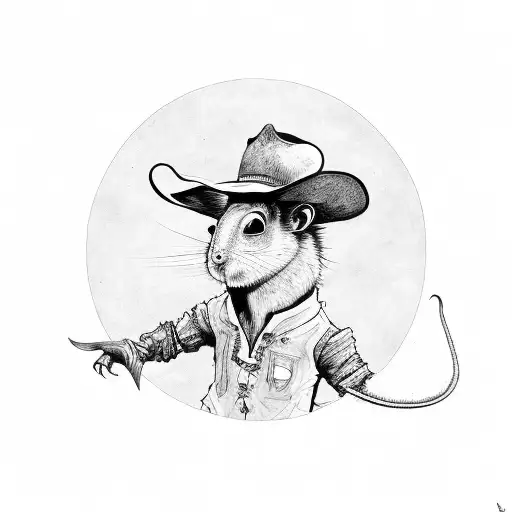 Cowboy Alien Riding Rat