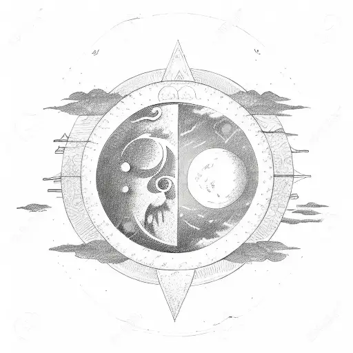 Symbols For Moon And Sun Very Small