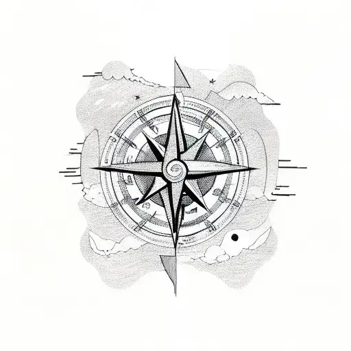 Go Grab Life With Lightning Bolt And Compass And Mountains