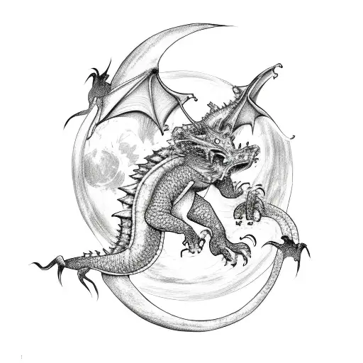 Dragon Chasing The Moon
