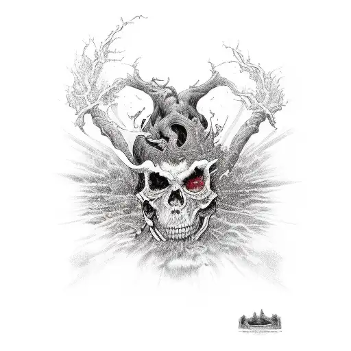 Full Back Ouroburos With A Portrait Of The Cyle Of Life Death Destruction And Creation