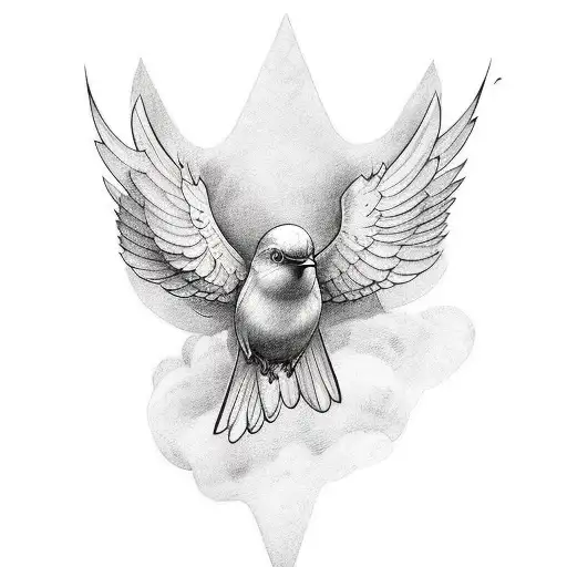 A Flying Bird But In Two