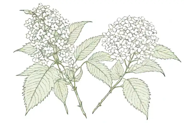 Hydrangea And Fern Leaf