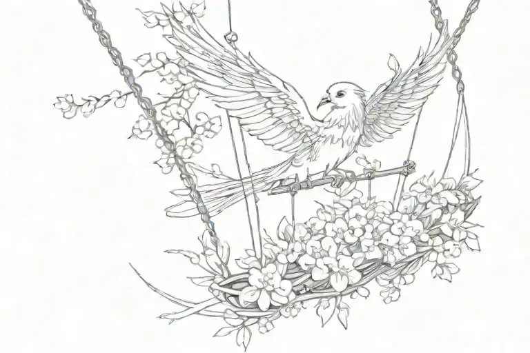 A Fairy Wings Cherry Blossom Swing Bird Sea Mountain Rollercoaster